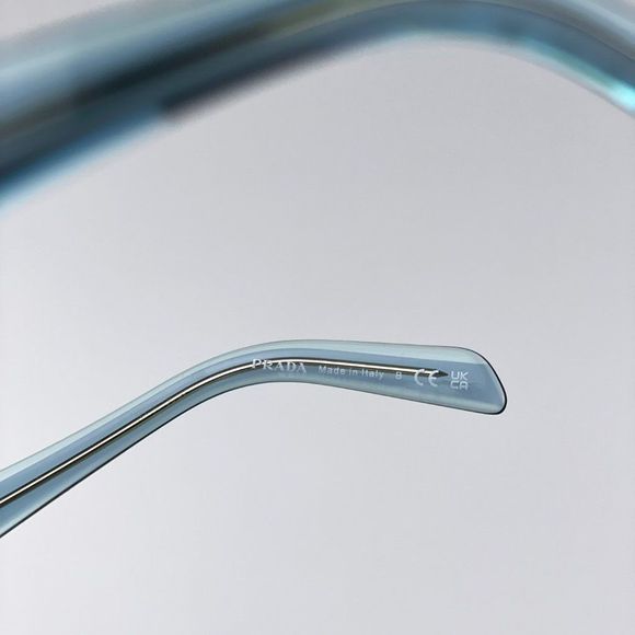 Prada PR17ZV 16J1O1 Eyeglasses Crystal Blue Square Women - Picture 10 of 11